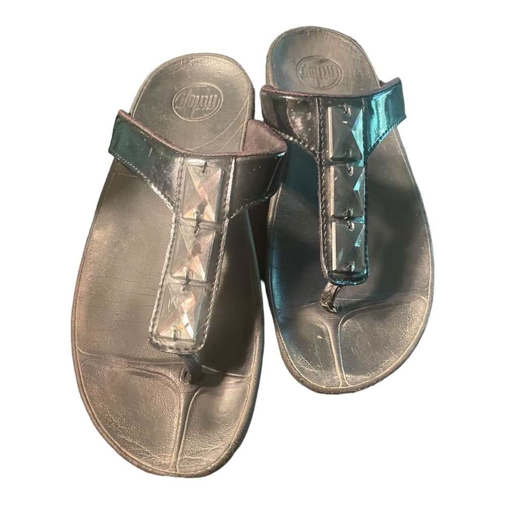 FitFlop Sandals Black with Bling Size 7 - Picture 5 of 8